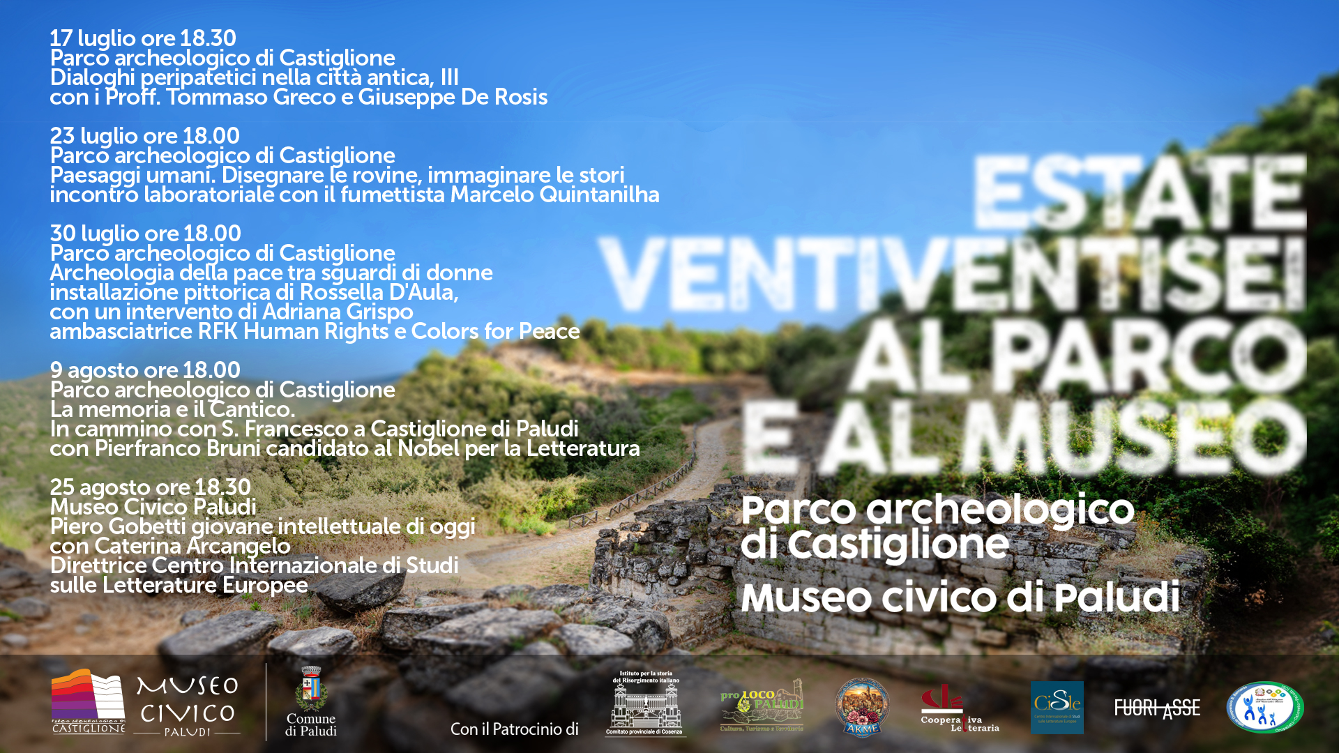 ESTATE VENTISEI AL PARCO E AL MUSEO DI PALUDI